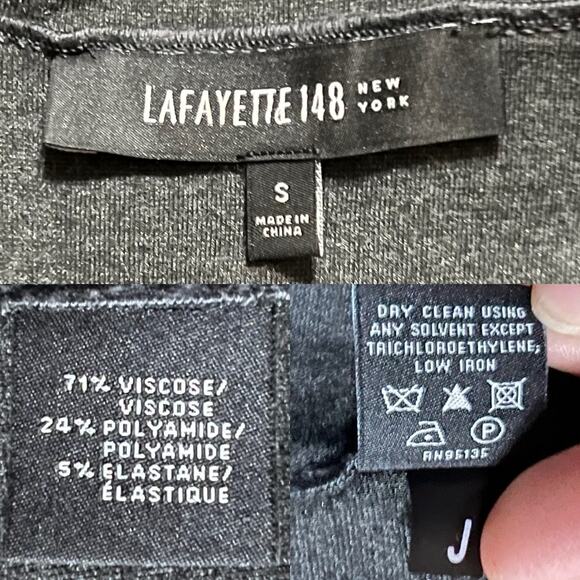 Lafayette 148 New York Grey Ribbed Sleeves Open Front Cardigan Jacket Size Small - Picture 9 of 9